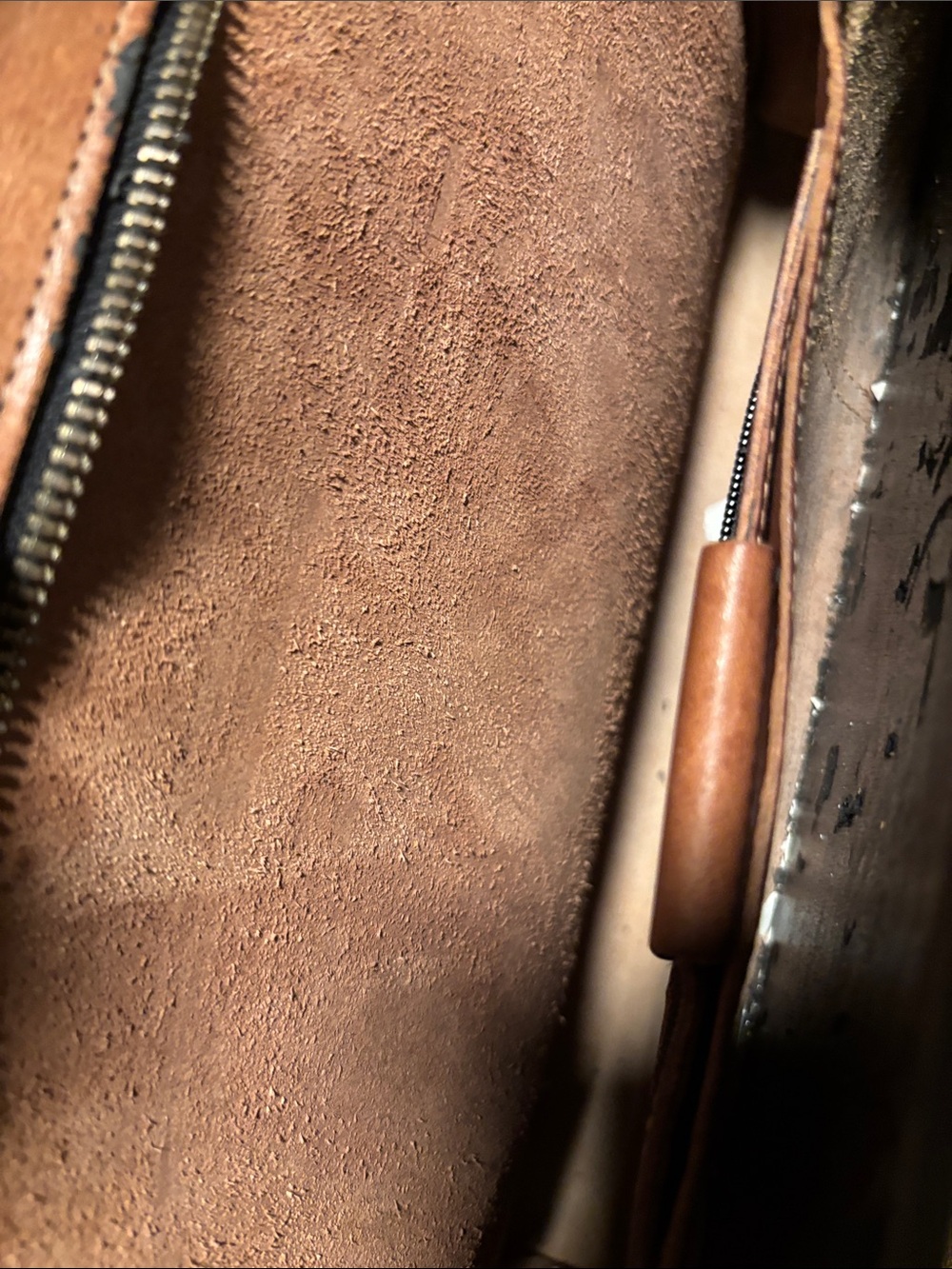 Men's Tan Leather Briefcase with Top Handle - Picture 12 of 16